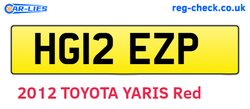 HG12EZP are the vehicle registration plates.