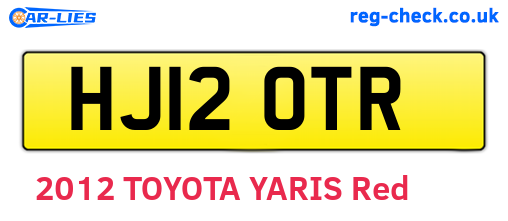 HJ12OTR are the vehicle registration plates.
