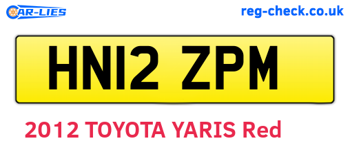 HN12ZPM are the vehicle registration plates.