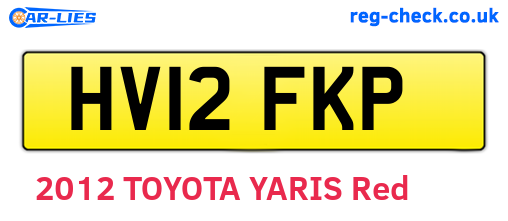 HV12FKP are the vehicle registration plates.
