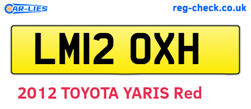 LM12OXH are the vehicle registration plates.