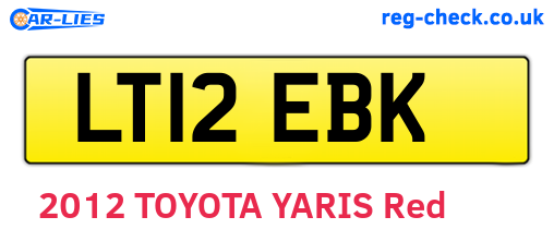 LT12EBK are the vehicle registration plates.