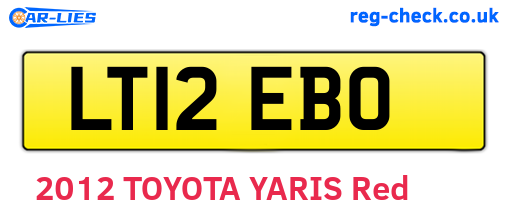 LT12EBO are the vehicle registration plates.