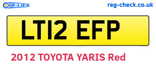 LT12EFP are the vehicle registration plates.