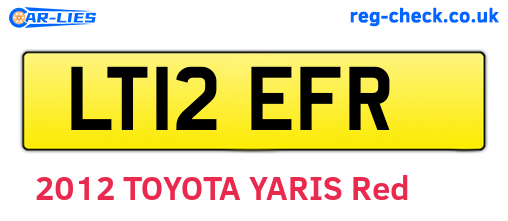 LT12EFR are the vehicle registration plates.