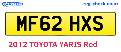 MF62HXS are the vehicle registration plates.