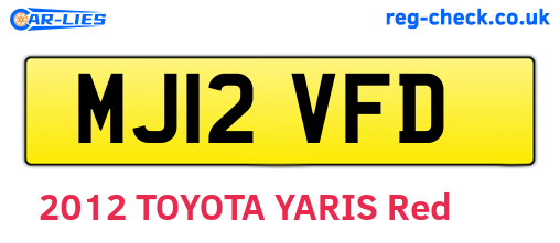 MJ12VFD are the vehicle registration plates.