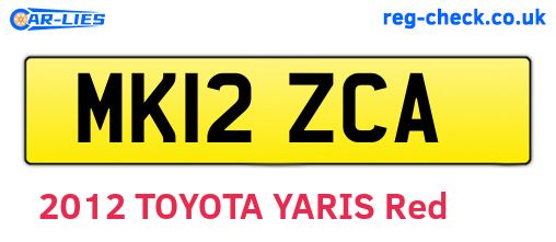 MK12ZCA are the vehicle registration plates.