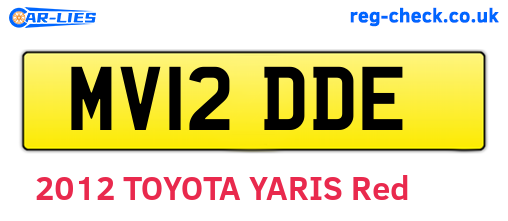 MV12DDE are the vehicle registration plates.