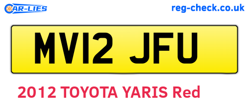 MV12JFU are the vehicle registration plates.