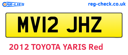MV12JHZ are the vehicle registration plates.