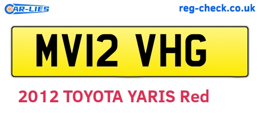 MV12VHG are the vehicle registration plates.