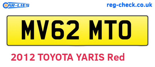 MV62MTO are the vehicle registration plates.