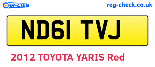 ND61TVJ are the vehicle registration plates.
