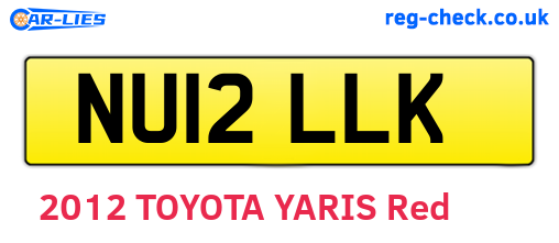 NU12LLK are the vehicle registration plates.
