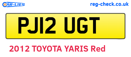 PJ12UGT are the vehicle registration plates.