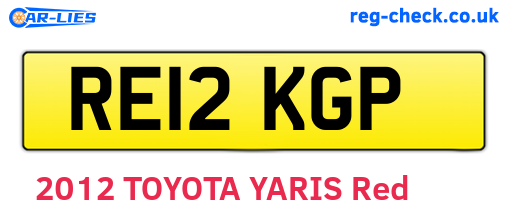 RE12KGP are the vehicle registration plates.