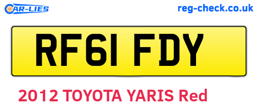 RF61FDY are the vehicle registration plates.