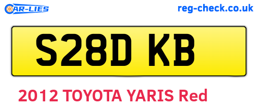 S28DKB are the vehicle registration plates.