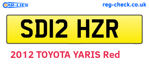 SD12HZR are the vehicle registration plates.