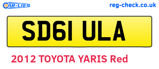 SD61ULA are the vehicle registration plates.