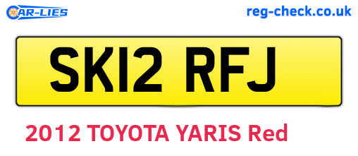 SK12RFJ are the vehicle registration plates.