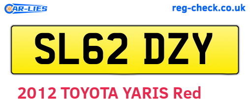SL62DZY are the vehicle registration plates.