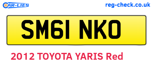SM61NKO are the vehicle registration plates.