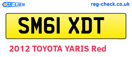 SM61XDT are the vehicle registration plates.