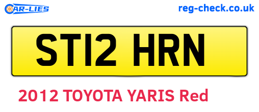 ST12HRN are the vehicle registration plates.