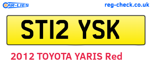 ST12YSK are the vehicle registration plates.