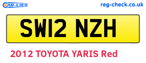 SW12NZH are the vehicle registration plates.