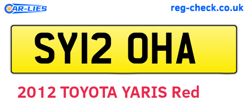 SY12OHA are the vehicle registration plates.