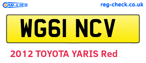 WG61NCV are the vehicle registration plates.