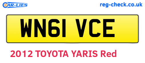 WN61VCE are the vehicle registration plates.
