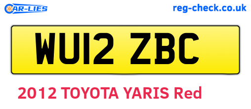 WU12ZBC are the vehicle registration plates.