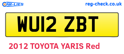 WU12ZBT are the vehicle registration plates.