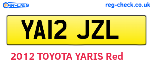 YA12JZL are the vehicle registration plates.