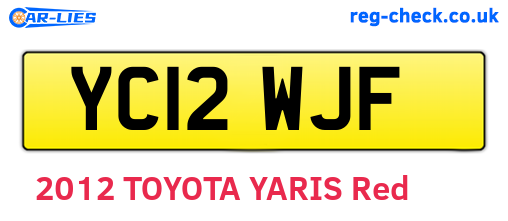 YC12WJF are the vehicle registration plates.