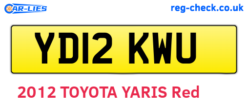YD12KWU are the vehicle registration plates.