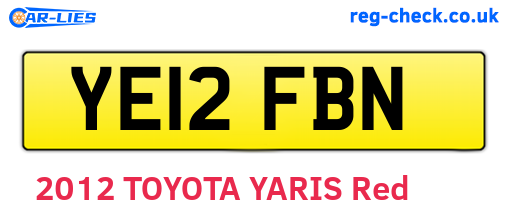 YE12FBN are the vehicle registration plates.