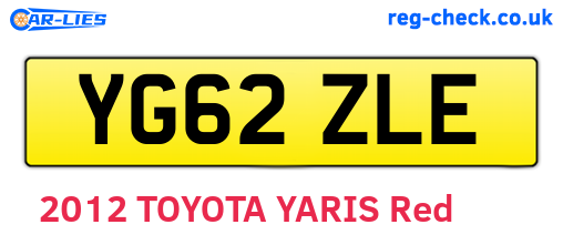 YG62ZLE are the vehicle registration plates.