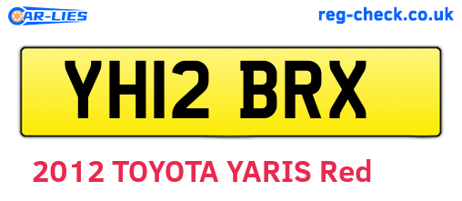 YH12BRX are the vehicle registration plates.