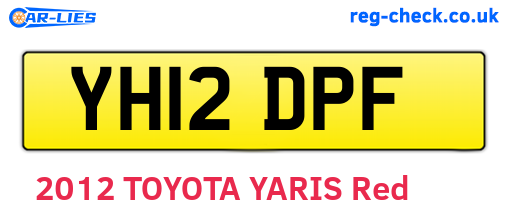 YH12DPF are the vehicle registration plates.
