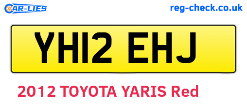 YH12EHJ are the vehicle registration plates.