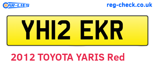 YH12EKR are the vehicle registration plates.