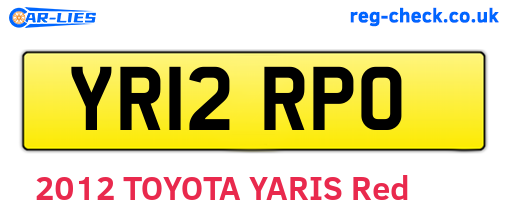 YR12RPO are the vehicle registration plates.