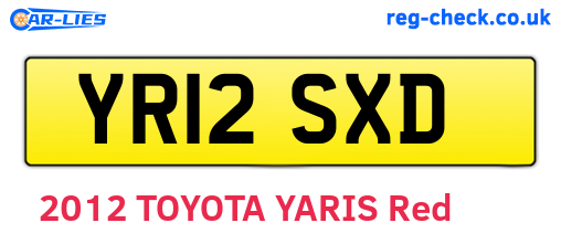 YR12SXD are the vehicle registration plates.