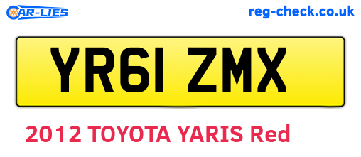 YR61ZMX are the vehicle registration plates.
