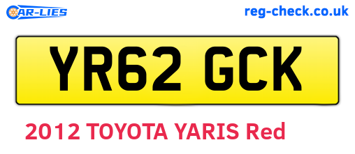 YR62GCK are the vehicle registration plates.